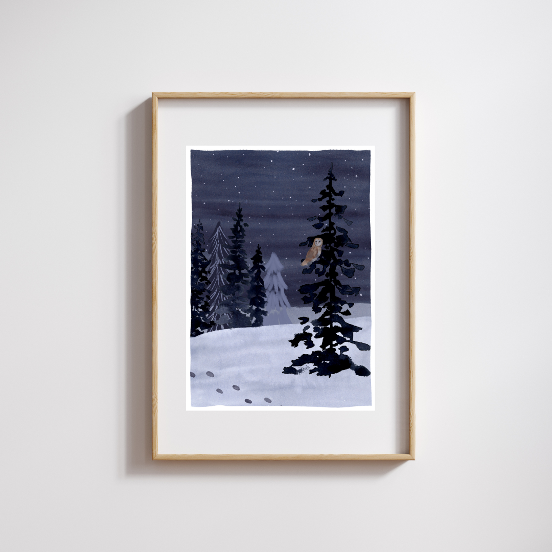 Brightly Shining Print - Owl