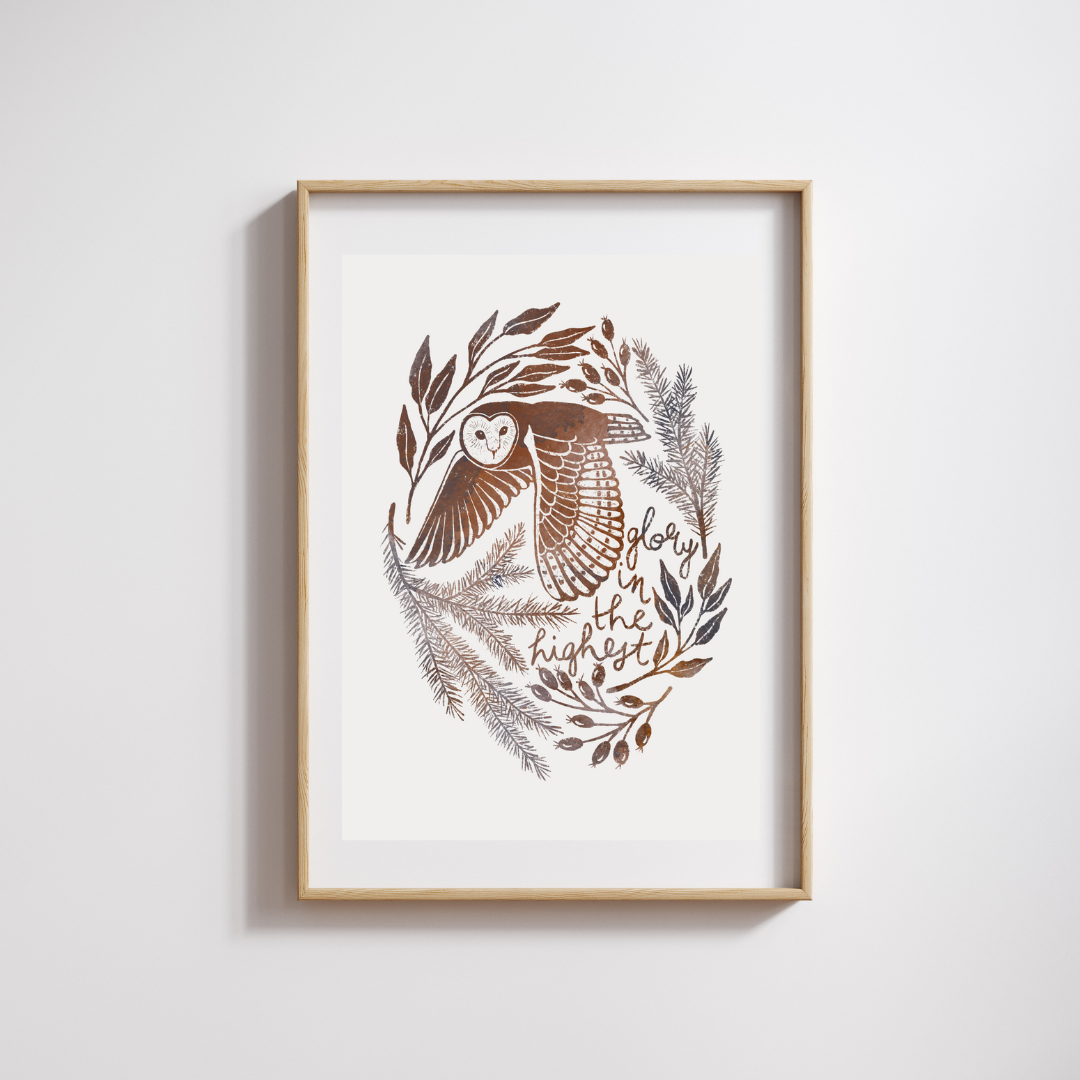 Gladsome Tidings Print - Owl