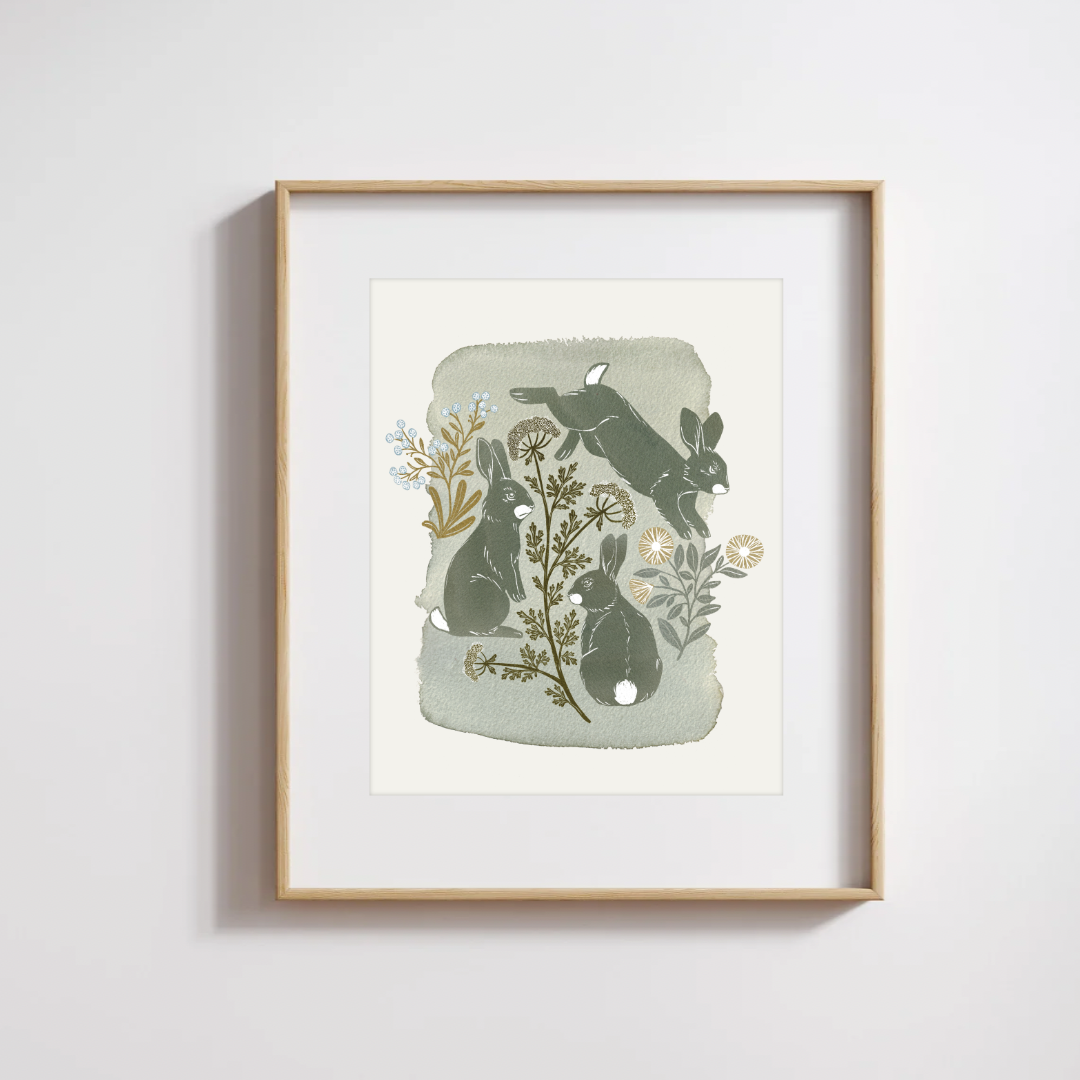 Rabbit Garden print - Daisy
