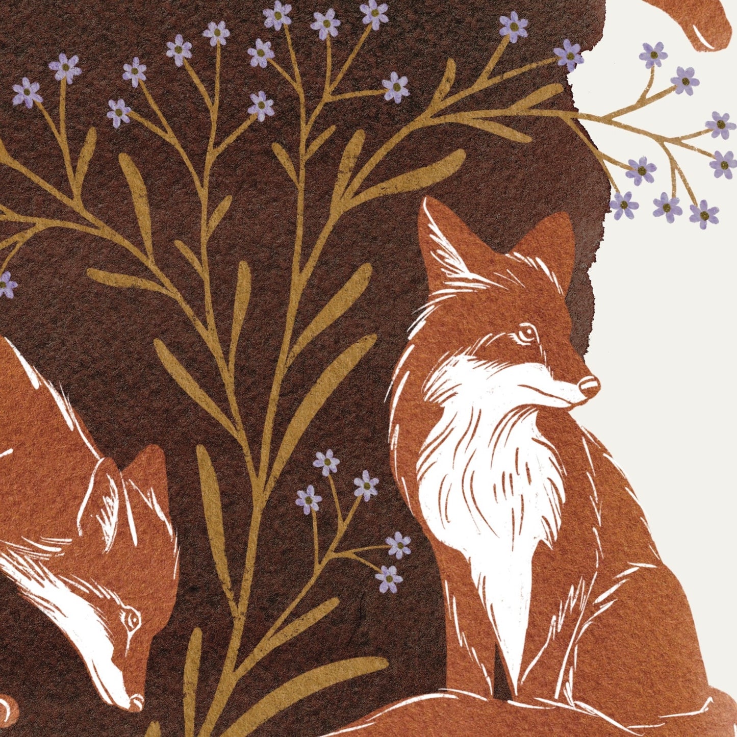 Fox + Fern print - Toadstool