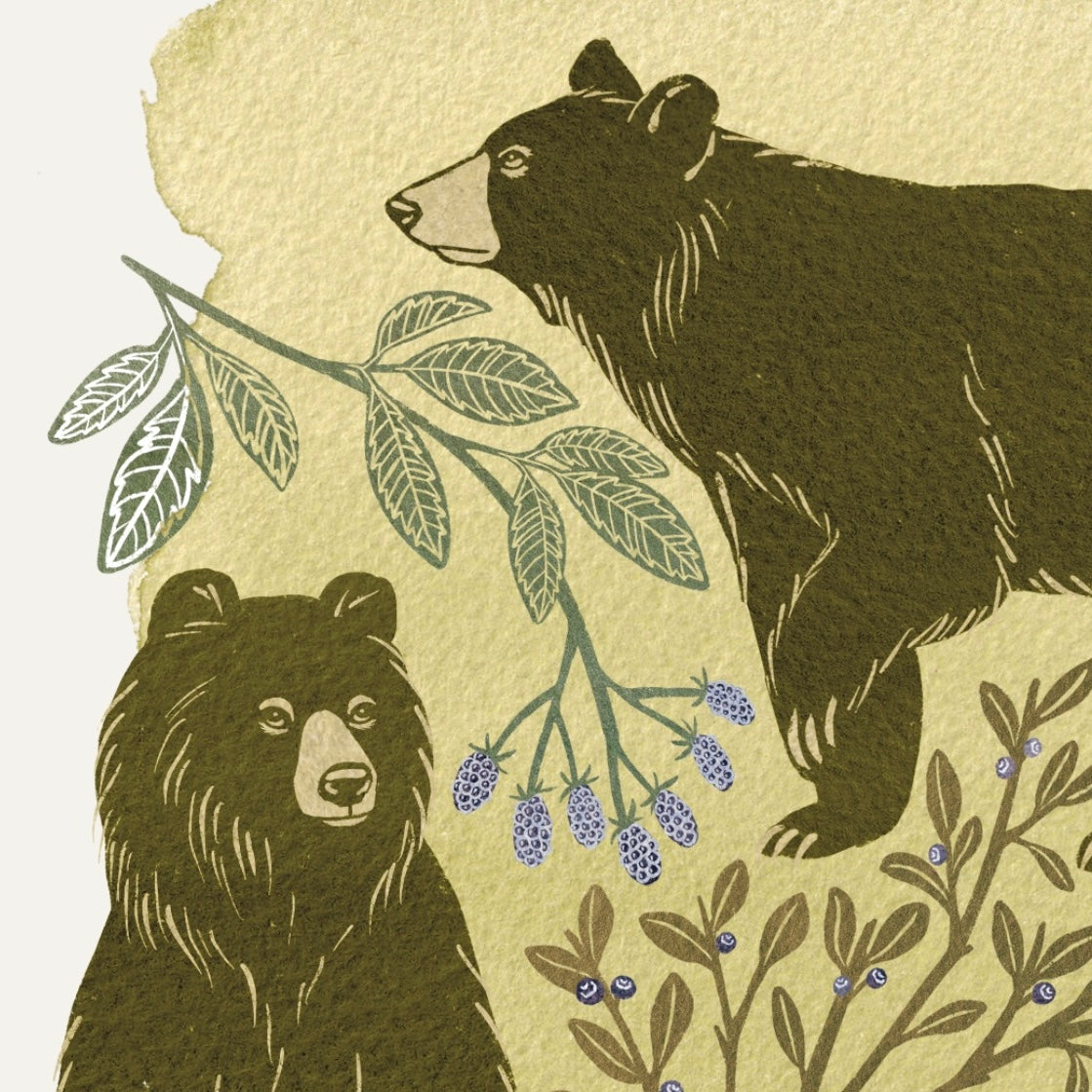 Bear + Bramble print - Huckleberry