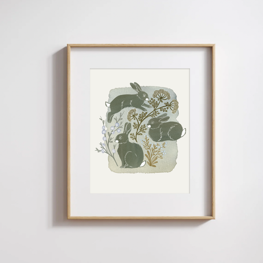Rabbit Garden print - Chicory
