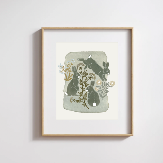 Rabbit Garden print - Daisy