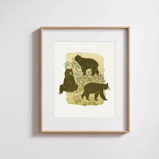 Bear + Bramble print - Huckleberry